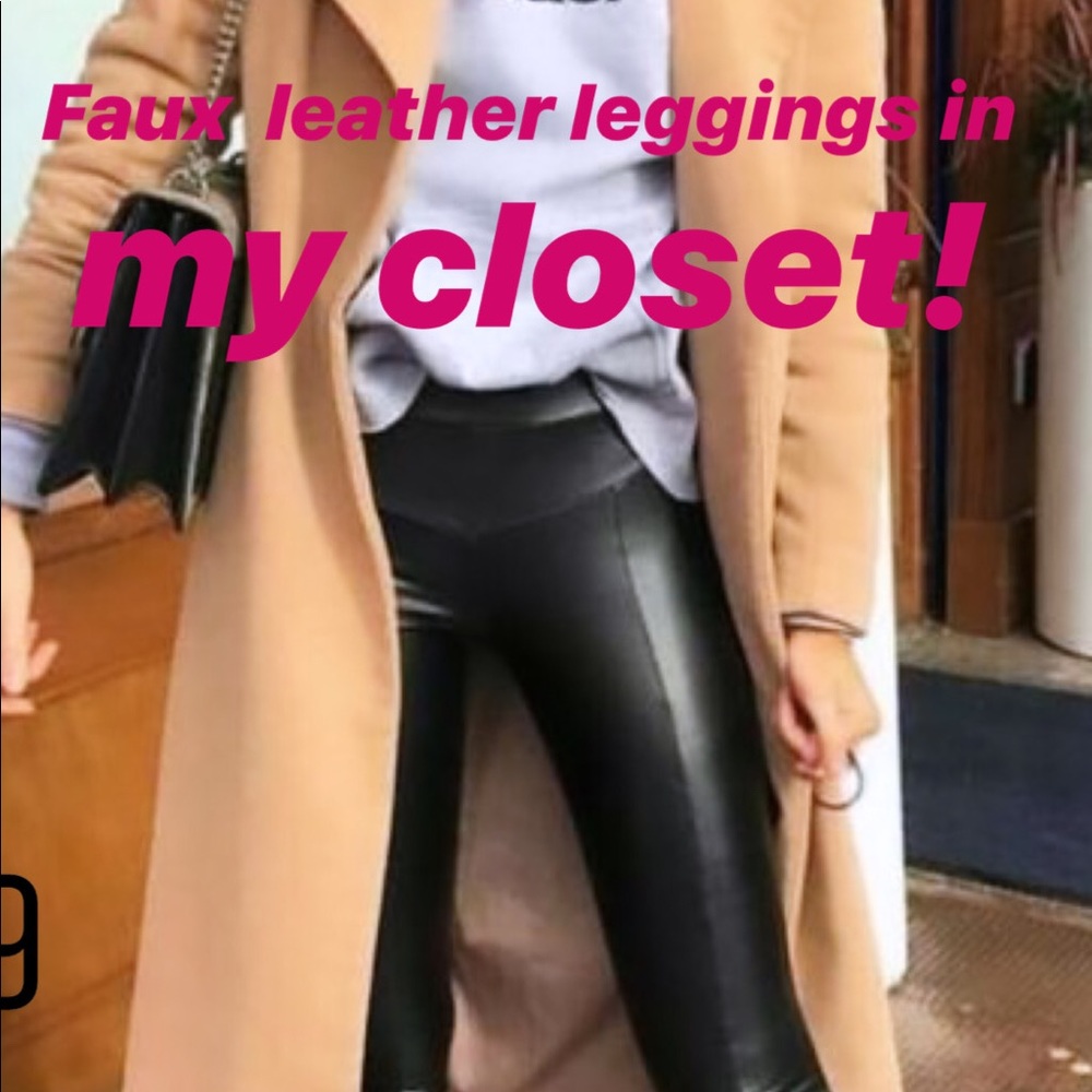 Black Faux Leather Leggings - Picture 6 of 6
